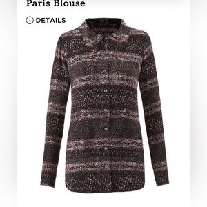 CAbi Paris long sleeve button down chiffon blouse size Medium